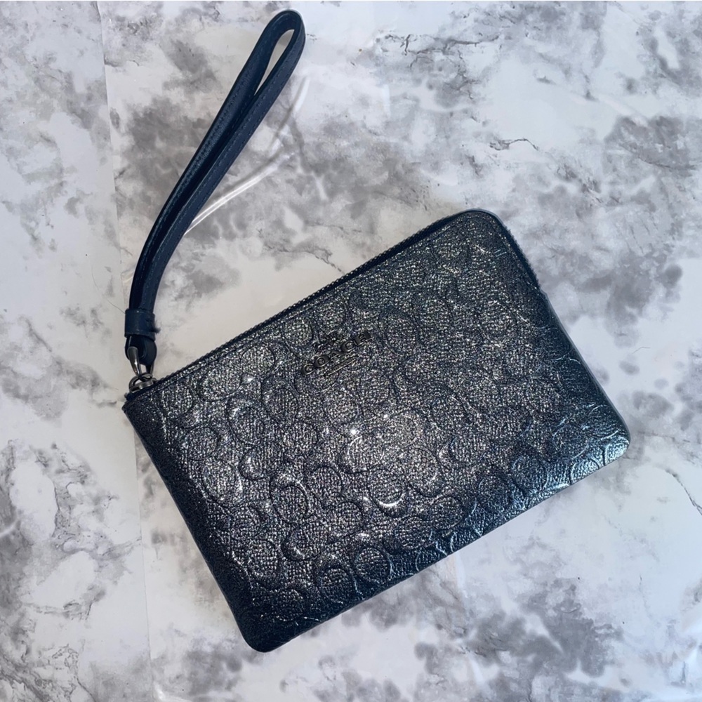 Dark Navy Coach Wristlet